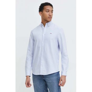 Tommy Jeans cămașă din bumbac bărbați, cu guler button-down, regular DM0DM19134