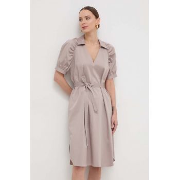 BOSS rochie culoarea bej, mini, evazați 50515778