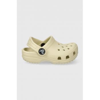 Crocs slapi copii CLASSIC CLOG culoarea bej