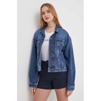 Pepe Jeans geacă din denim femei, de tranziție, oversized