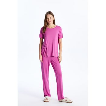 Pijama cu decolteu rotund