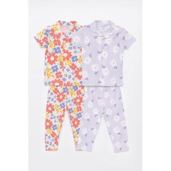 Set de pijamale cu imprimeu floral - 2 perechi ieftine
