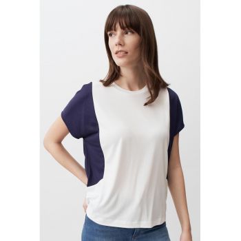 Tricou din amestec de modal cu model colorblock