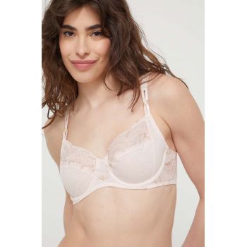 Chantelle sutien culoarea roz, dantela, neted de firma original