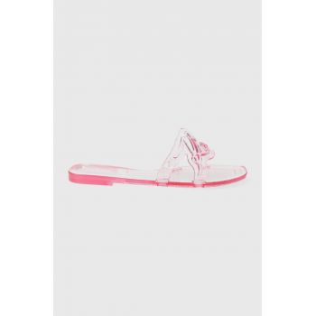 Karl Lagerfeld papuci JELLY femei, culoarea roz, KL80008T