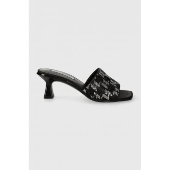 Karl Lagerfeld papuci PANACHE II femei, culoarea negru, cu toc drept, KL30112