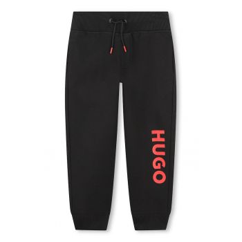 Pantaloni de trening cu imprimeu logo contrastant