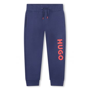 Pantaloni de trening cu imprimeu logo contrastant