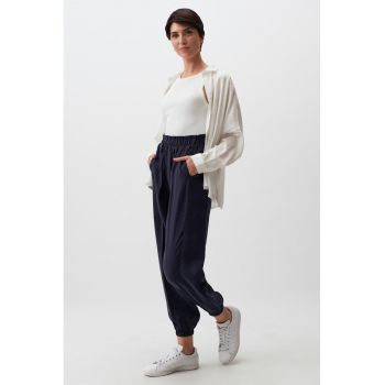 Pantaloni jogger crop din amestec de modal