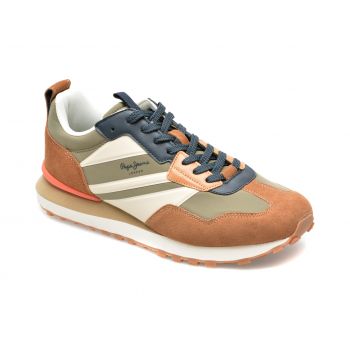Pantofi casual PEPE JEANS maro, FOSTER HEAT, din material textil