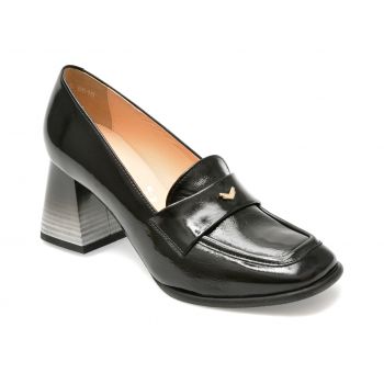 Pantofi IMAGE negri, 6510, din piele naturala