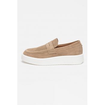 Pantofi loafer de piele intoarsa