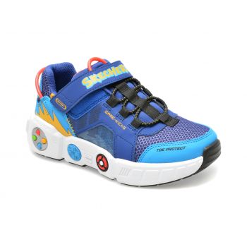 Pantofi SKECHERS bleumarin, GAMETRONIX, din piele ecologica