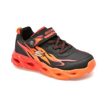 Pantofi sport SKECHERS negri, THERMO-FLASH, din piele ecologica