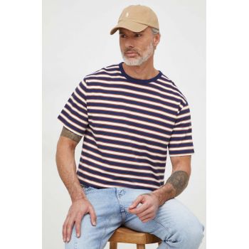 Pepe Jeans tricou din bumbac Callixto barbati, culoarea albastru marin, modelator