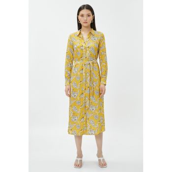 Rochie-camasa midi cu model floral