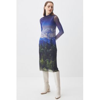 Rochie de plasa cu imprimeu foto