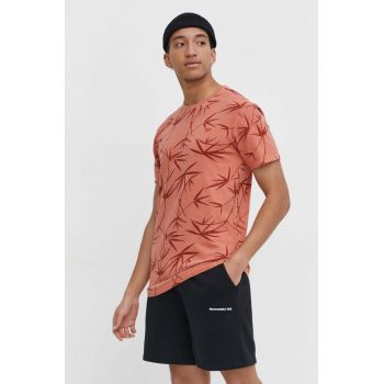 Superdry tricou din bumbac barbati, culoarea portocaliu, modelator