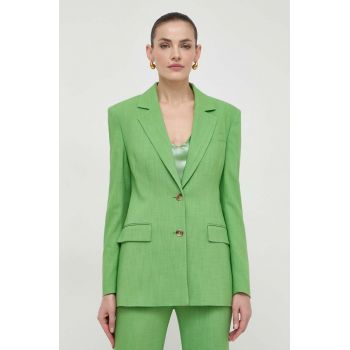 BOSS sacou culoarea verde, un singur rand de nasturi, neted