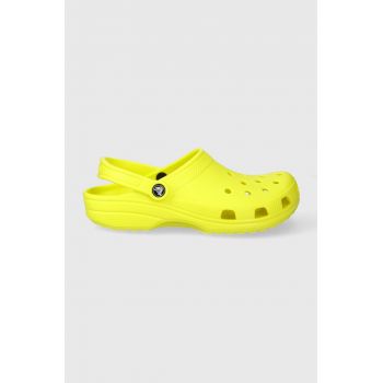 Crocs papuci Classic culoarea galben 10001