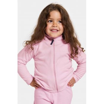 Didriksons bluza copii MONTE KIDS FZ 10 culoarea roz, neted de firma original