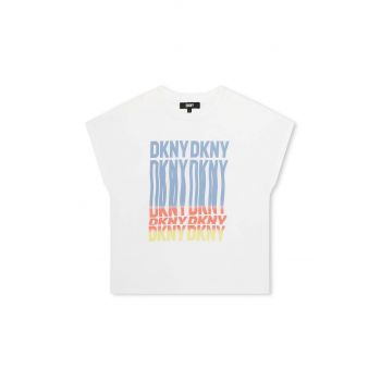Dkny tricou copii culoarea alb ieftin