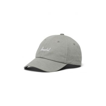 Herschel sapca Sylas Stonewash Cap culoarea gri, neted ieftina