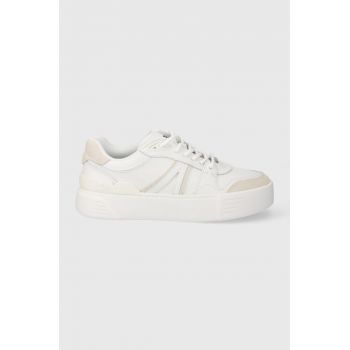 Lacoste sneakers din piele L002 Evo Logo Tongue Leather culoarea alb, 47SFA0055