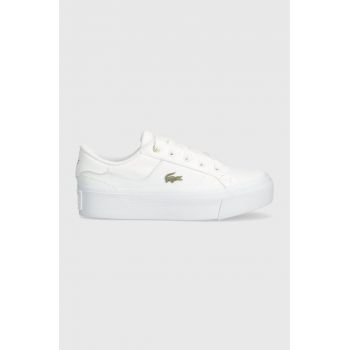 Lacoste sneakers Ziane Platform Logo Leather culoarea alb, 47CFA0005