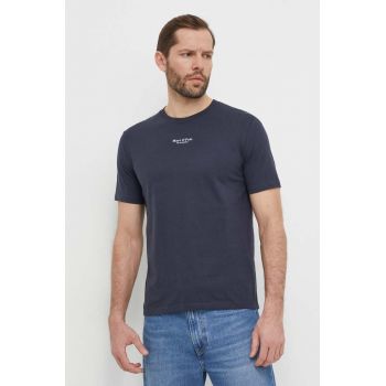 Marc O'Polo tricou din bumbac barbati, culoarea albastru marin, cu imprimeu ieftin