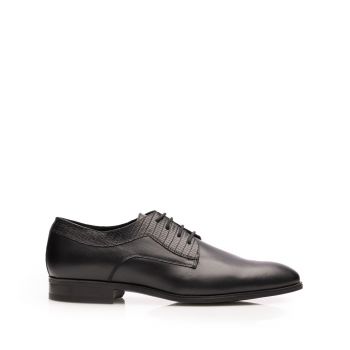 Pantofi eleganți bărbați din piele naturală, Leofex - 526 Negru box