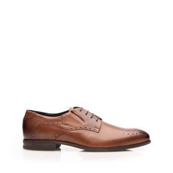 Pantofi eleganţi bărbaţi din piele naturală, Leofex - 527-1 Cognac Box