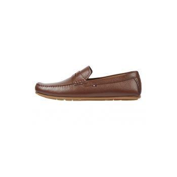 Pantofi loafer de piele cu logo la reducere