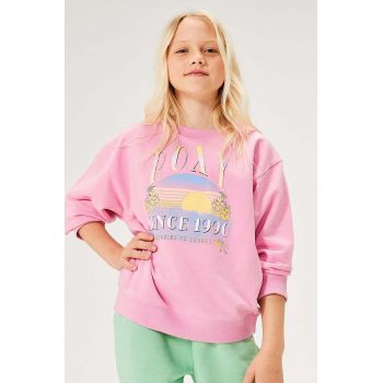 Roxy bluza copii MORNING HIKERGA culoarea roz, cu imprimeu ieftina