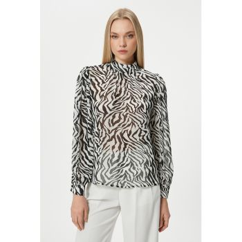 Bluza semitransparenta cu imprimeu zebra