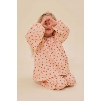 Konges Sløjd bluza de bumbac pentru copii culoarea roz, modelator