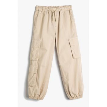 Pantaloni cargo lejera cu talie ajustabila