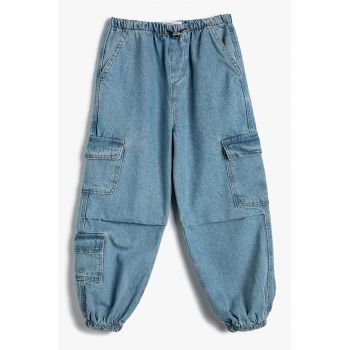 Pantaloni relaxed fit de denim ieftini