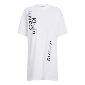 Rochie-tricou supradimensionata cu imprimeu de firma originala