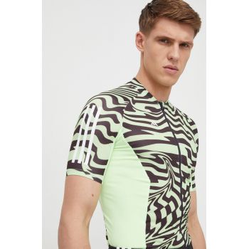 adidas Performance tricou de ciclism culoarea verde, cu model IT3419