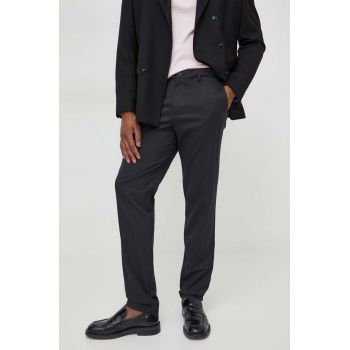 Boss Green pantaloni barbati, culoarea negru, drept