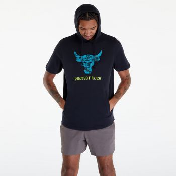 Under Armour Project Rock Payoff Short Sleeve Terry Hoodie Black/ Coastal Teal