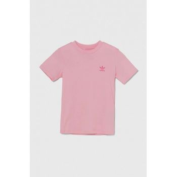 adidas Originals tricou de bumbac pentru copii culoarea roz