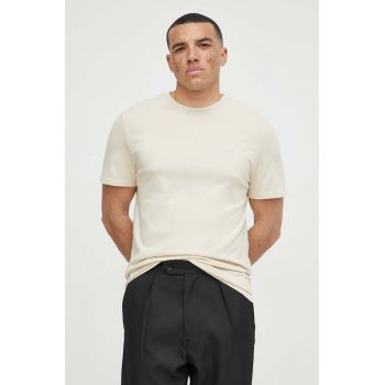 IRO tricou din bumbac barbati, culoarea bej, neted