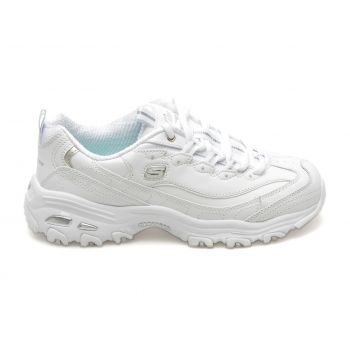 Pantofi casual SKECHERS albi, D LITES, din piele naturala de firma originali