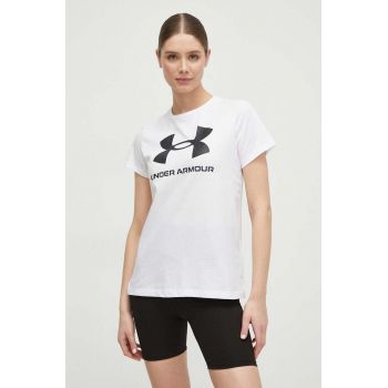 Under Armour tricou femei, culoarea alb