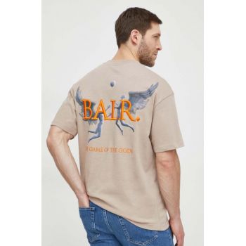 BALR. tricou din bumbac barbati, culoarea bej, cu imprimeu de firma original