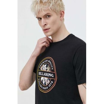 Billabong tricou din bumbac barbati, culoarea negru, cu imprimeu de firma original