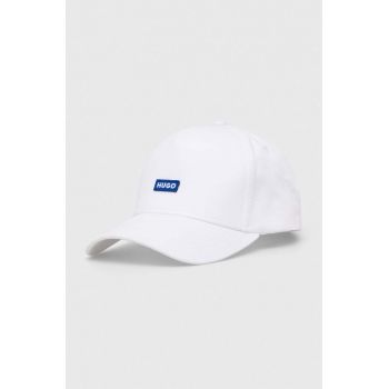 HUGO Blue șapcă de baseball din bumbac culoarea alb, cu imprimeu 50522266 ieftina