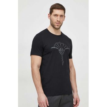 Joop! tricou din bumbac Alerio barbati, culoarea negru, cu imprimeu, 30042432 10017941
